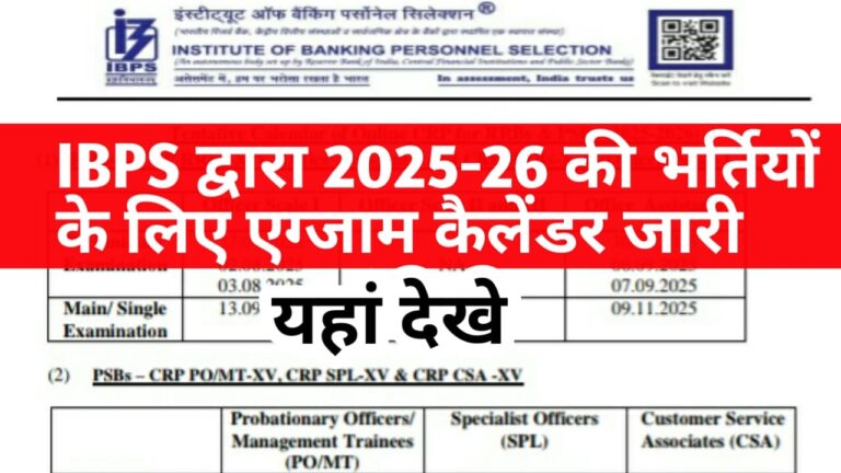 IBPS Calendar 2025